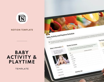 Modèle d'horaire de récréation pour bébé Notion, liste de contrôle des activités de bébé, planificateur d'activités pour bébés et tout-petits, activités sensorielles pour bébé, téléchargement immédiat