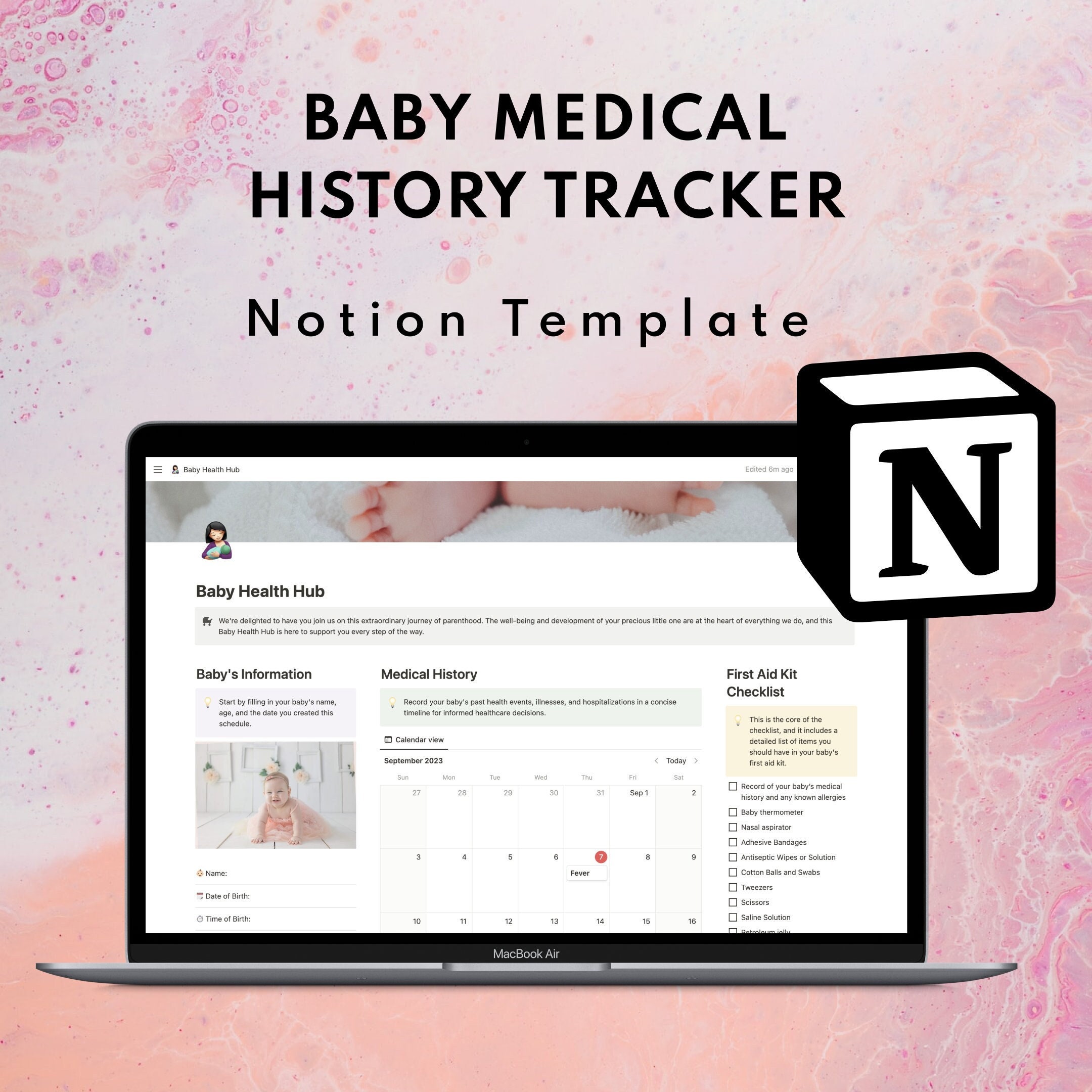Notion Baby Health Tracker Template, Baby Doctor Visit, Baby & Toddler ...