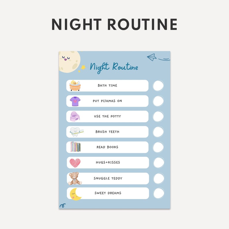 Morning Routine for Kids, Ready for School Routine Chart, Printable ...