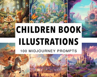 100 Midjourney prompts for Children Storybook, AI Art, Midjourney Digital Art, AI-Generated Art