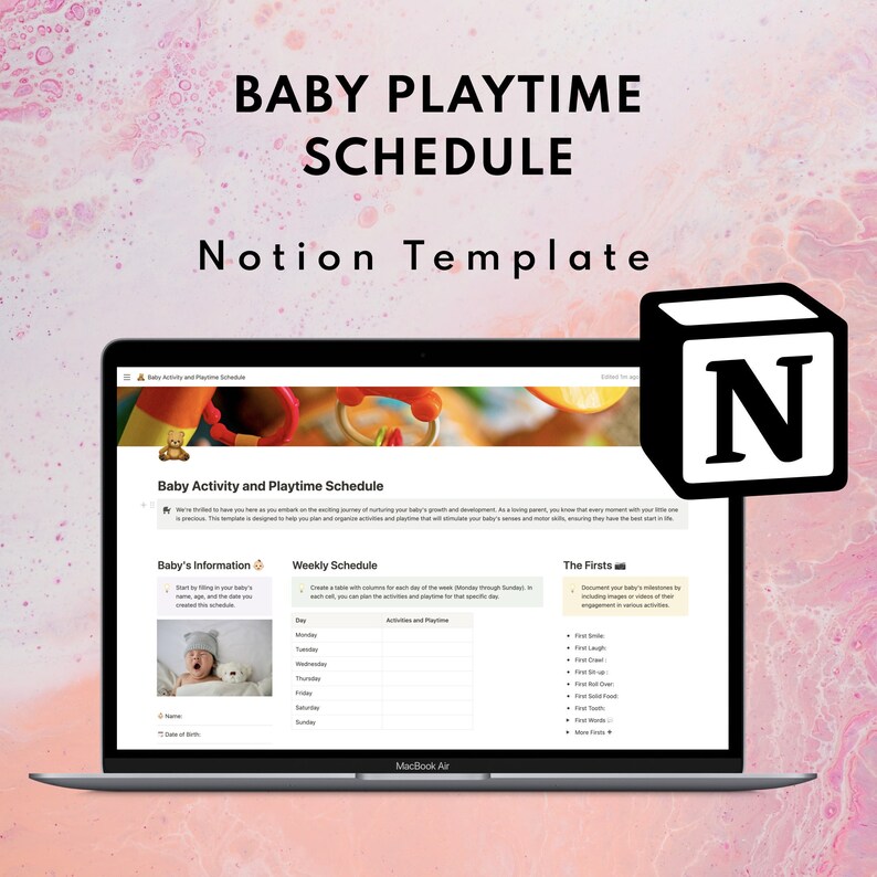 Notion Baby Playtime Schedule Template, Baby Activity Checklist, Baby ...