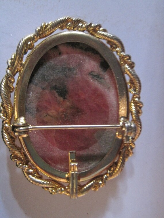 Vintage Pendant brooch   Rodhonite stone - image 2