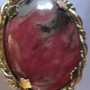 Vintage Pendant brooch Rodhonite stone image 1