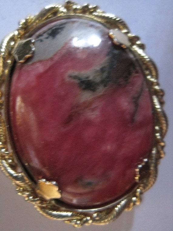 Vintage Pendant brooch   Rodhonite stone - image 1
