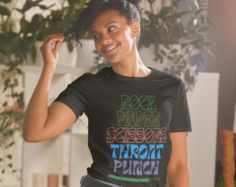 Rock Paper Scissors Throat Punch - Short-Sleeve Unisex T-Shirt