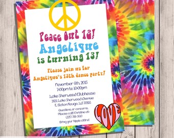 tie dye invitation etsy