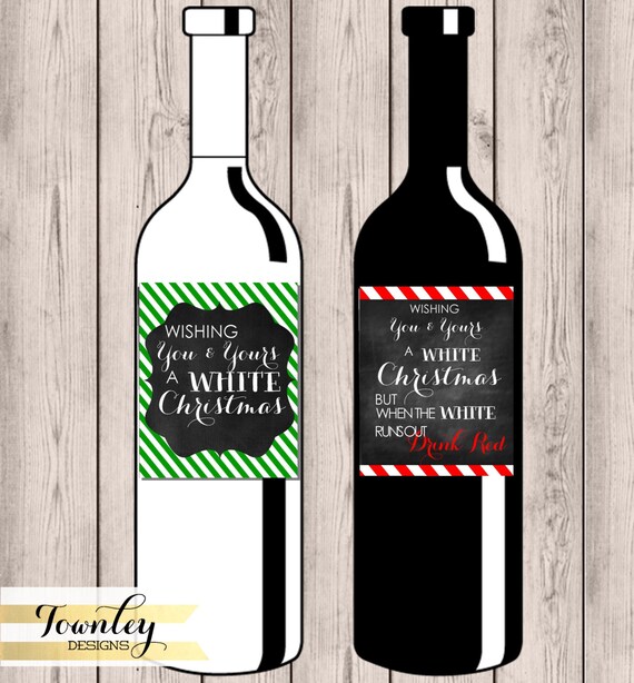 Printable Wine Bottle Labels Set Of 4 Diy Gifts