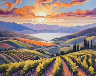 Vineyard Hills Okanagan Valley Print Canada 36"x36"