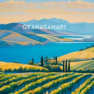 Blue Okanagan Digital Print Download "36x24"