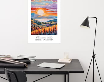 Okanagan Valley Harvest Sun British Columbia Canada Photo ingelijste papieren poster