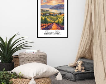 Póster enmarcado del Valle de Okanagan creado en Canadá.