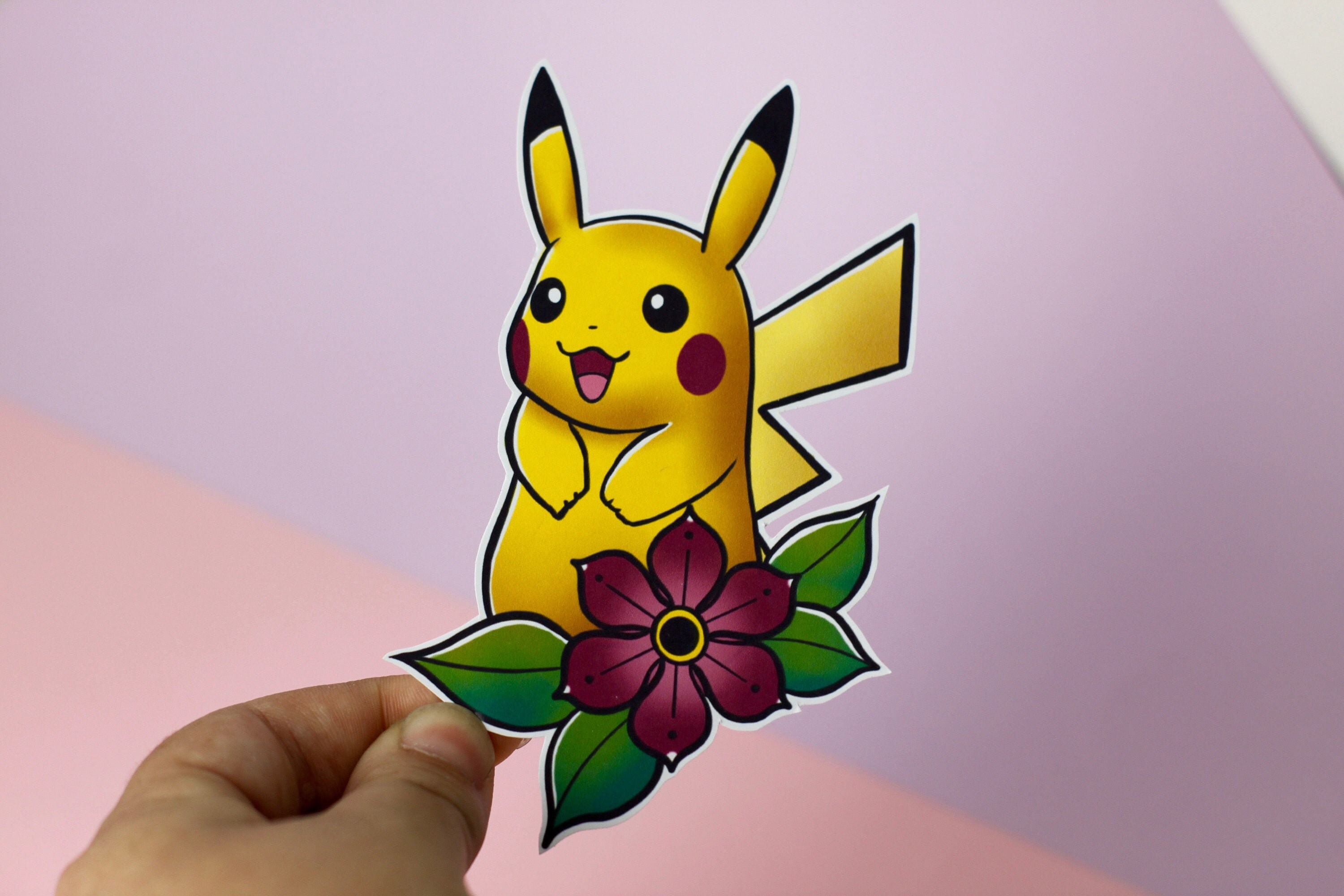 high quality pikachu sticker pokemon laptop cute tattoo etsy