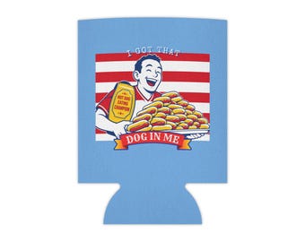 I Got That Dog In Me Hotdog Eating Contest Can Cooler | Hot Dog Stand Retro Design