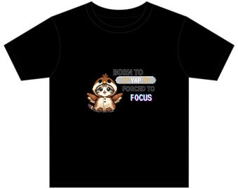 Born to Yap Forced to Focus Cat Bird Tee | Kids