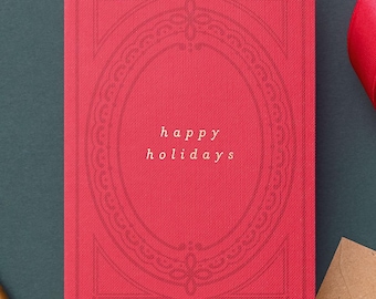 Happy Holidays Book Club Christmas Card, Vintage Greeting Card