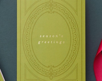 Season's Greetings Book Club Christmas Card, Vintage Greeting Card