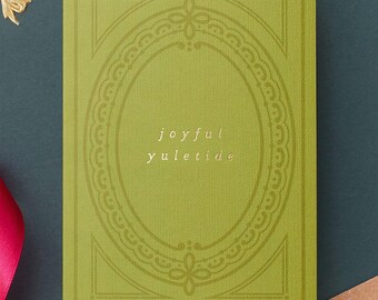 Joyful Yuletide Book Club Christmas Card, Vintage Greeting Card