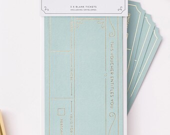 3 x Blank Golden Tickets, Gift Voucher, Personalised Event Ticket, Surprise Trip Reveal, Experience Gift Ticket, Holiday Surprise Concert