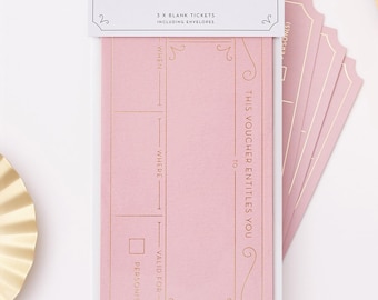 3 x Blank Golden Tickets, Gift Voucher, Personalised Event Ticket, Surprise Trip Reveal, Experience Gift Ticket, Holiday Surprise Concert