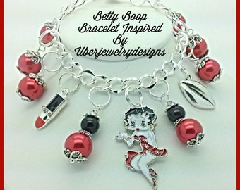 Betty Boop Retro Inspired Bracelet Charm  Jewelry by Uberjewelrydesigns