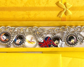 Beatles Yellow Submarine inspired bracelet artisan handmade