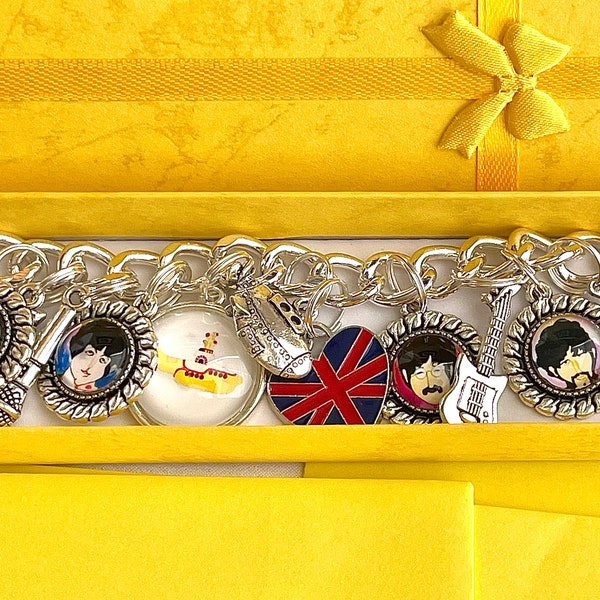 Beatles Yellow Submarine inspired bracelet artisan handmade