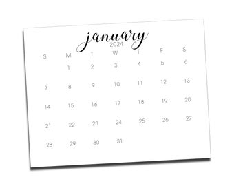 12 Month 8.5x11 Calendar cards