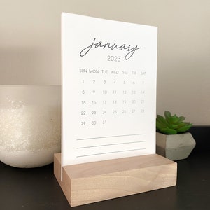 2025 Monthly Desk Calendar with notes lines, 4x6
