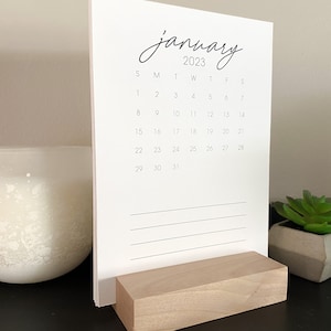 PRINTABLE 6x8.5 inch Monthly Desk Calendar with notes