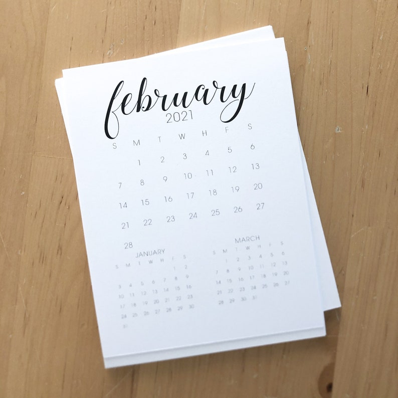 Small monthly desk calendar 12 month 4 25x5 5 in etsy