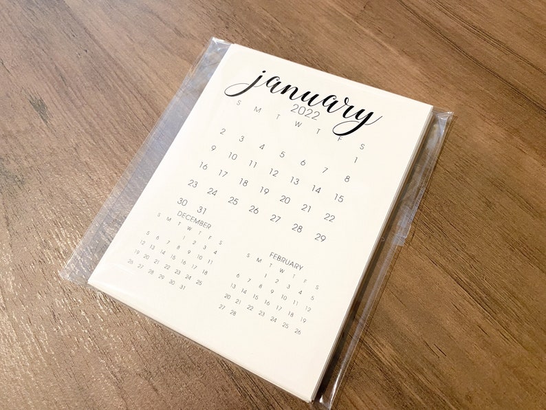 Small Monthly Desk Calendar 12 Month 4.25x5.5 In Etsy