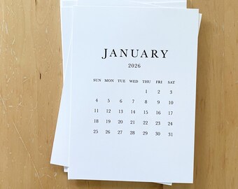 12 month desk calendar cards, 2027 printed 6x8