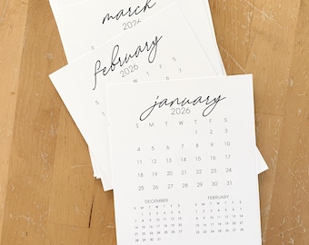 Calendario de escritorio mensual pequeño 2026, tarjetas de 4,25 x 5,5 pulgadas