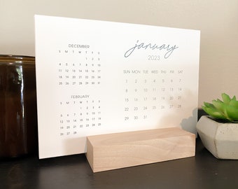 2023 - 2024 desk calendar, 5x7 Horizontal, previous and next month