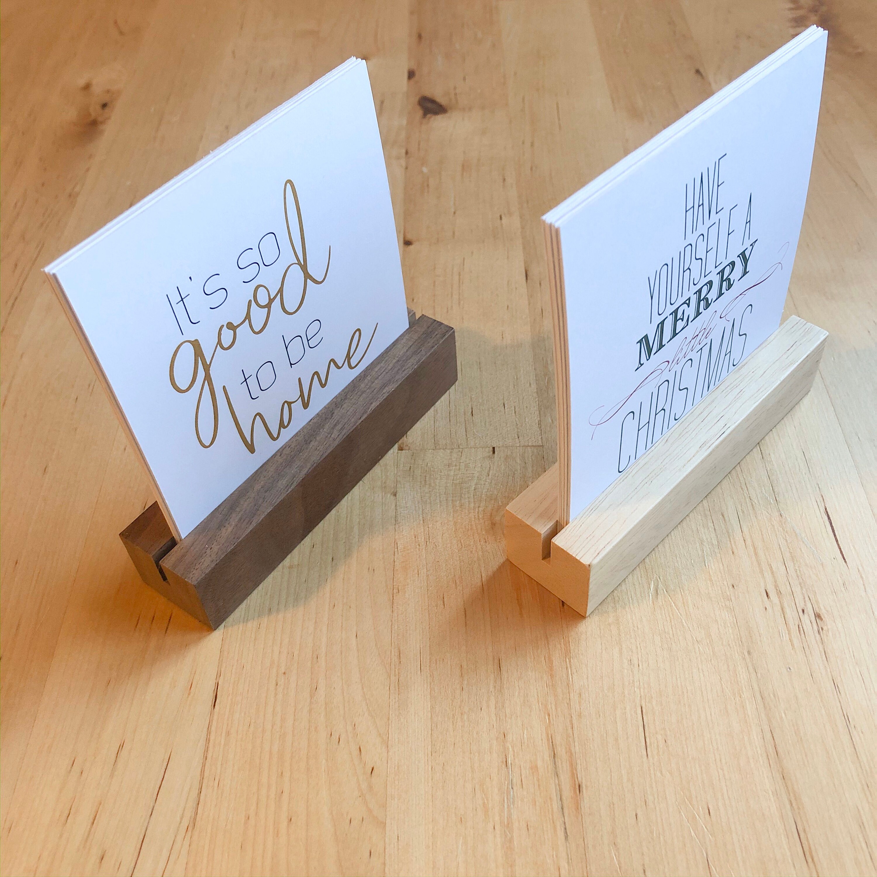 Wood block stand holder for card packs Etsy
