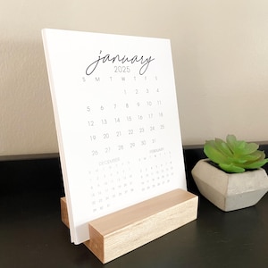 Printable Monthly 2025 Desk Calendar small 4.25x5.5in
