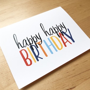 Blank Birthday Card pack of 8