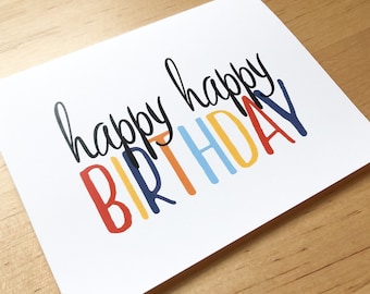 Blank Birthday Card pack of 8