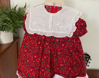 Vintage Christmas Holiday Dress 9 months to 12 months