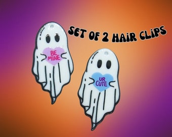 Halloween Hair Clips - Cute Ghost Clip Set - Spooky Barrettes