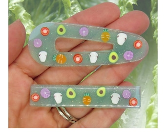 Vegetable Hair Clips - Handmade Resin Salad Barrettes