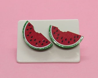 Watermelon Earrings Cute Fruit Studs