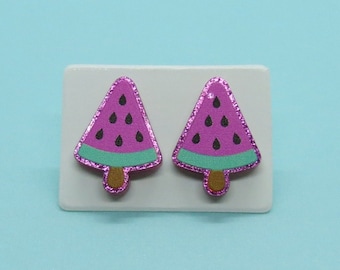 Watermelon Earrings Cute Fruit Studs