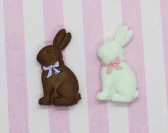 Chocolate Bunny Pin Cute Easter Candy Brooch