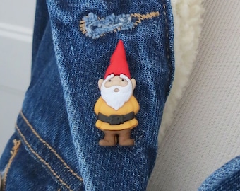 Garden Gnome Pin - Mini Brooch Pinback
