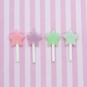 Lollipop Hair Clip - Cute Kawaii Pastel Star Sucker Candy Barrette Bobby Pin