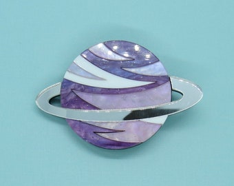 Planet Hair Clip Pastel Celestial Barrette