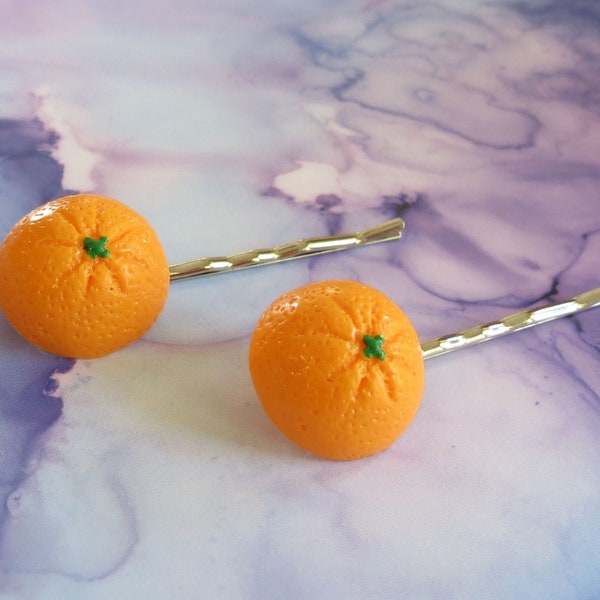 Orange Fruit Hair Clip Citrus Tangerine Clementine Barrette