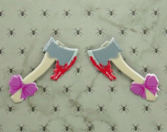 Bloody Axe Hair Clips Horror Pastel Goth Barrettes