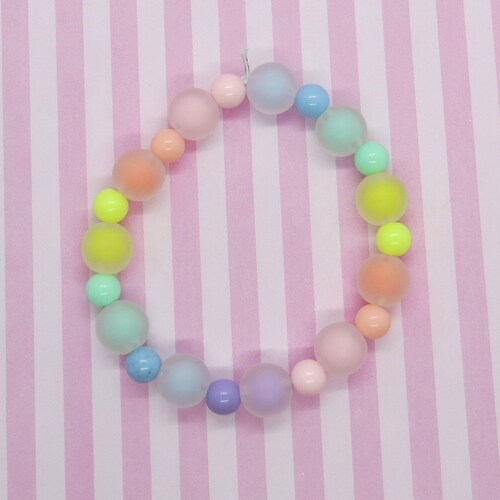 Pastel Rainbow Bracelet Candy Kawaii Jewelry Etsy